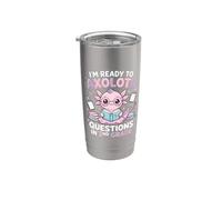 I'm Ready to Axolotl Questions in 2nd Grade Kawaii Girls Vaso térmico de acero inoxidable de doble pared
