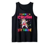 I'm Ready To Crush 1st Grade Dabbing Unicorn Back to School Camiseta sin Mangas