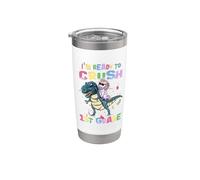 I'm Ready To Crush 1st Grade Unicorn Dinosaur Back to School Vaso térmico de acero inoxidable de doble pared