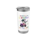 I'm Ready To Crush 1st Grade Unicorn Dinosaur Monster Truck Vaso térmico de acero inoxidable de doble pared