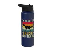I'm Ready To Crush 2nd Grade T Rex Dinosaur Back To School Stainless Steel Insulated Water Bottle