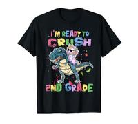 I'm Ready To Crush 2nd Grade Unicorn Dinosaur Back to School Camiseta gráfica económica