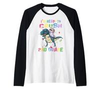 I'm Ready To Crush 2nd Grade Unicorn Dinosaur Back to School Camiseta Manga Raglan