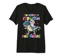 I'm Ready To Crush 2nd Grade Unicorn Dinosaur Back to School Camiseta Premium