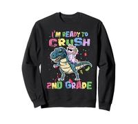 I'm Ready To Crush 2nd Grade Unicorn Dinosaur Back to School Sudadera
