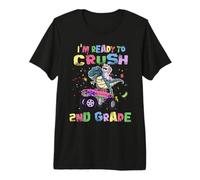 I'm Ready To Crush 2nd Grade Unicorn Dinosaur Monster Truck Camiseta Premium