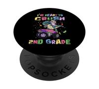 I'm Ready To Crush 2nd Grade Unicorn Dinosaur Monster Truck PopSockets PopGrip Adhesivo