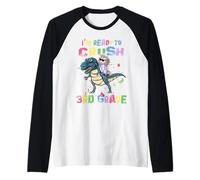 I'm Ready To Crush 3rd Grade Unicorn Dinosaur Back to School Camiseta Manga Raglan