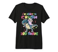 I'm Ready To Crush 3rd Grade Unicorn Dinosaur Back to School Camiseta Premium