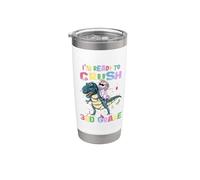 I'm Ready To Crush 3rd Grade Unicorn Dinosaur Back to School Vaso térmico de acero inoxidable de doble pared