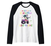 I'm Ready To Crush 3rd Grade Unicorn Dinosaur Monster Truck Camiseta Manga Raglan