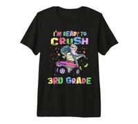 I'm Ready To Crush 3rd Grade Unicorn Dinosaur Monster Truck Camiseta Premium
