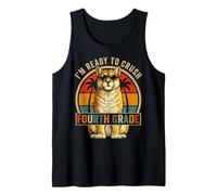 I'm Ready to Crush 4th Grade Cougar Gafas De Sol Divertidas Retro Camiseta sin Mangas
