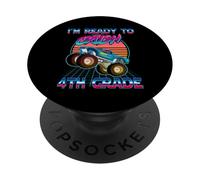 I'm Ready To Crush 4th Grade Monster Truck Back to School PopSockets PopGrip Adhesivo