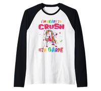 I'm Ready To Crush 4th Grade Unicorn Dabbing Back to School Camiseta Manga Raglan