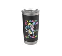 I'm Ready To Crush 4th Grade Unicorn Dinosaur Back to School Vaso térmico de acero inoxidable de doble pared