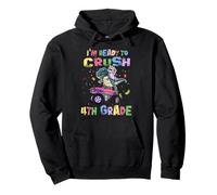 I'm Ready To Crush 4th Grade Unicorn Dinosaur Monster Truck Sudadera con Capucha