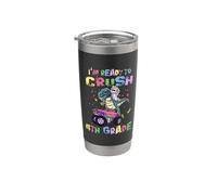 I'm Ready To Crush 4th Grade Unicorn Dinosaur Monster Truck Vaso térmico de acero inoxidable de doble pared
