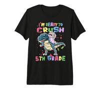 I'm Ready To Crush 5th Grade Unicorn Dinosaur Back to School Camiseta Premium