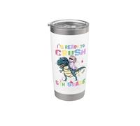 I'm Ready To Crush 5th Grade Unicorn Dinosaur Back to School Vaso térmico de acero inoxidable de doble pared