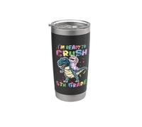 I'm Ready To Crush 5th Grade Unicorn Dinosaur Back to School Vaso térmico de acero inoxidable de doble pared