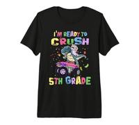 I'm Ready To Crush 5th Grade Unicorn Dinosaur Monster Truck Camiseta Premium