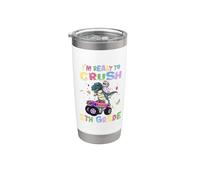 I'm Ready To Crush 5th Grade Unicorn Dinosaur Monster Truck Vaso térmico de acero inoxidable de doble pared