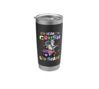I'm Ready To Crush 5th Grade Unicorn Dinosaur Monster Truck Vaso térmico de acero inoxidable de doble pared