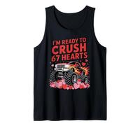 I'm Ready to Crush 67 Hearts Boys Valentines Monster Trucks Camiseta sin Mangas