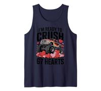 I'm Ready to Crush 67 Hearts Boys Valentines Monster Trucks Camiseta sin Mangas