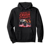 I'm Ready to Crush 67 Hearts Boys Valentines Monster Trucks Sudadera con Capucha