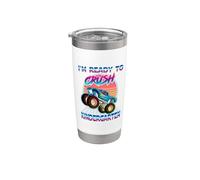 I'm Ready To Crush Kindergarten Monster Truck Back To School Vaso térmico de acero inoxidable de doble pared