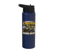 I'm Ready to Crush Second Grade Monster Truck Dino Boys Kids Stainless Steel Insulated Water Bottle