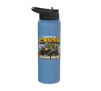 I'm Ready to Crush Second Grade Monster Truck Dino Boys Kids Stainless Steel Insulated Water Bottle