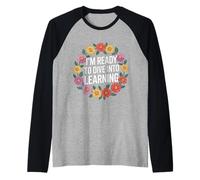 I'm Ready To Dive Into Learning Estudiante de motivación - Camiseta Manga Raglan