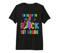 I'm Ready To Rock 1st Grade Guitar Back To School Camiseta Premium