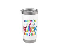 I'm Ready To Rock 3rd Grade Guitar Back To School Vaso térmico de acero inoxidable de doble pared