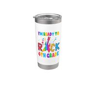 I'm Ready To Rock 4th Grade Guitar Back To School Vaso térmico de acero inoxidable de doble pared