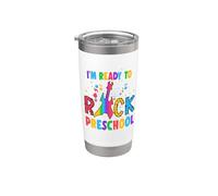 I'm Ready To Rock Preschool Guitar Back To School Vaso térmico de acero inoxidable de doble pared