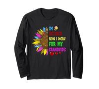 I'm Retired Now I Work For My Grandkids Sunflower Funny Manga Larga