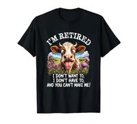 I'm Retired You Can't Make Me Funny Cow Cute Farm Animal Camiseta