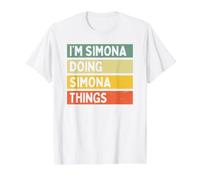 I'm Simona Doing Simona Things Funny Citas Personalizadas Camiseta gráfica económica, Hombre, Blanco, L