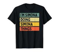 I'm Simona Doing Simona Things Funny Citas Personalizadas Camiseta gráfica económica, Hombre, Negro, M