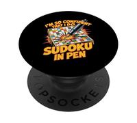 I'm So Confident That I Do Sudoku In Pen Puzzle Player - PopSockets PopGrip Adhesivo