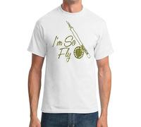 Im So Fly Fly Fishing Men Casual Style Fashion Chest Hipster Super Soft T-Shirt White M