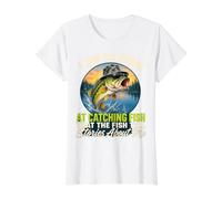 I'm So Good At Catching Fish That The Fish Tell Stories Camiseta gráfica económica, Mujer, Blanco, L