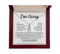 Im Sorry Necklace for Her Apology Gifts Mothers Day Jewelry for Wife, Birthday, Christmas, Valentines Present to My Soulmate, Girl Friend Alluring - D