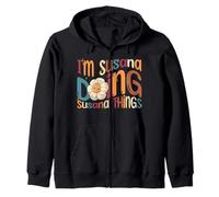 I'm Susana Doing Susana Things Funny Groovy Retro Susana Sudadera con Capucha