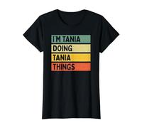 I'm Tania Doing Tania Things - Cita Personalizada Divertida Camiseta gráfica económica, Mujer, Negro, L