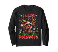 I'm The Adventurous Reindeer Christmas Outfit Funny Xmas Manga Larga